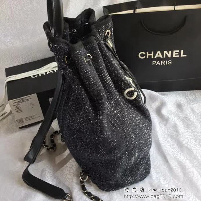 香奈兒CHANEL 93787 旅行必備帆布雙肩抽繩沙灘包DSC1993